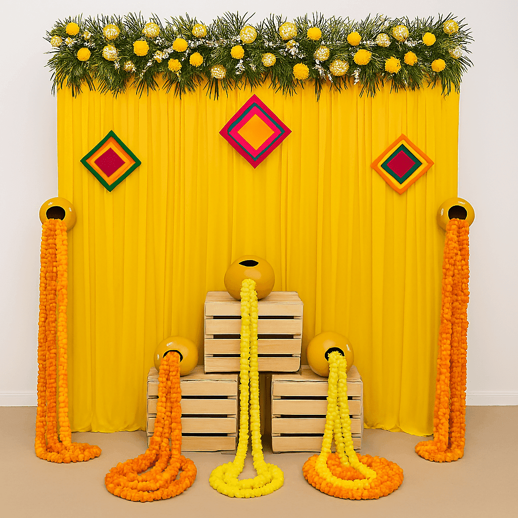 Vibrant & Joyful: Kite & Garland Haldi Decor - Image 2