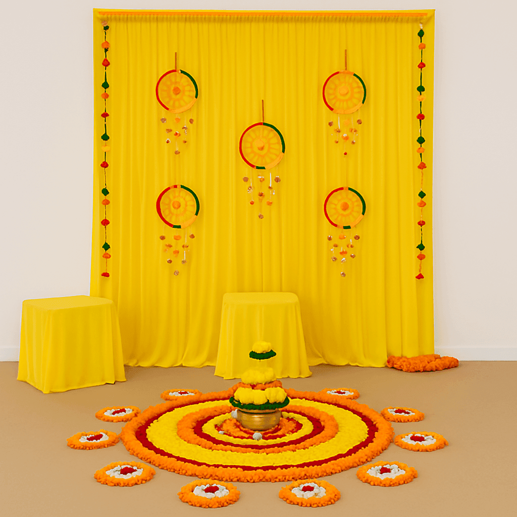 Vibrant & Joyful: Kite & Garland Haldi Decor - Image 3