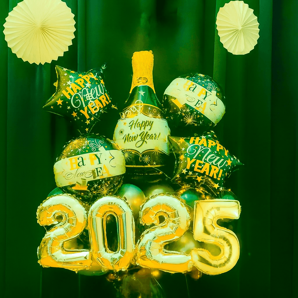 Bright and Festive Happy New Year 2026 Balloon Bouquet - Image 3