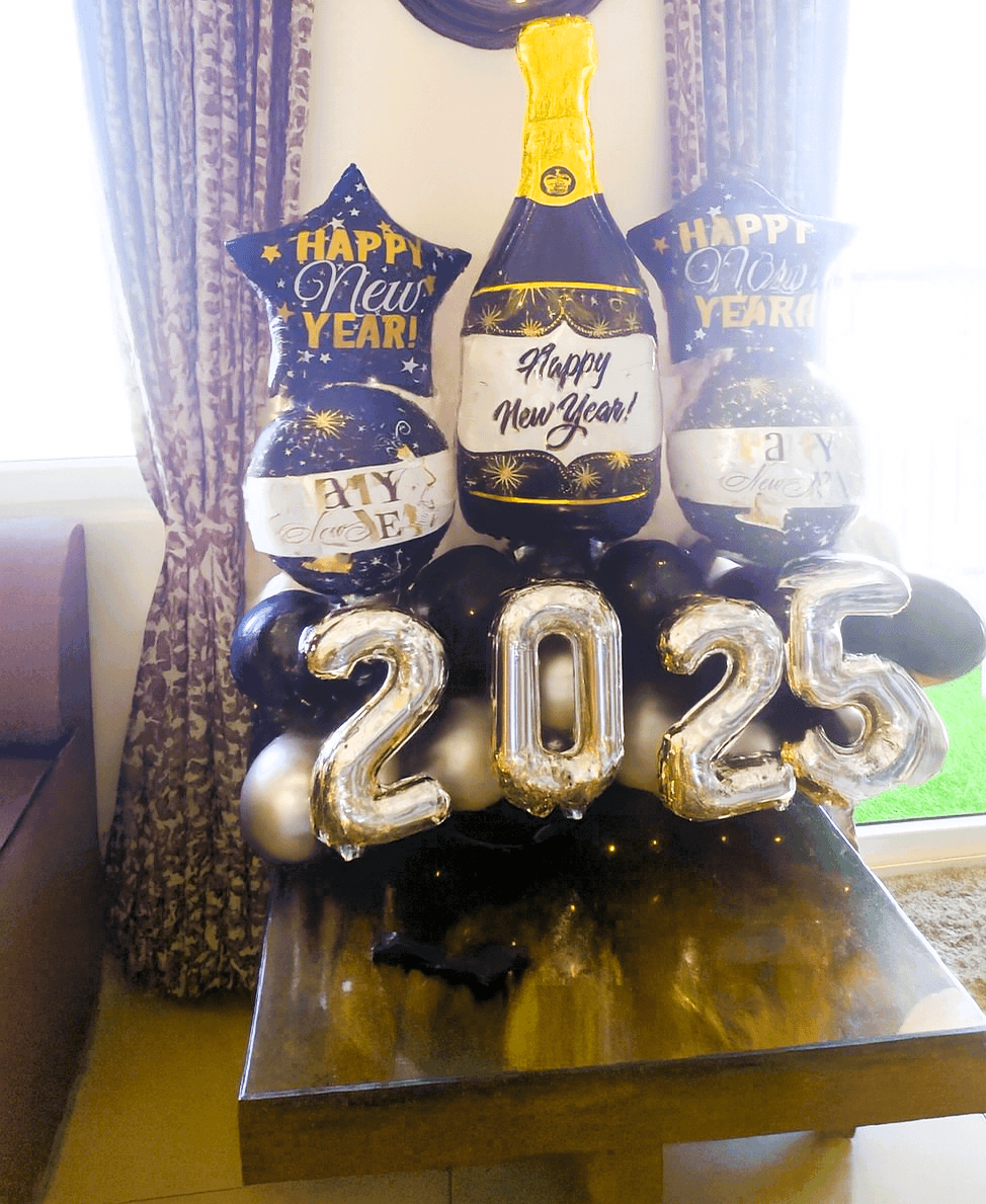 Bright and Festive Happy New Year 2026 Balloon Bouquet - Image 4