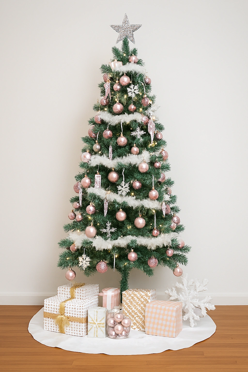Festive Pink Dream: 6ft Pine Tree Decoration