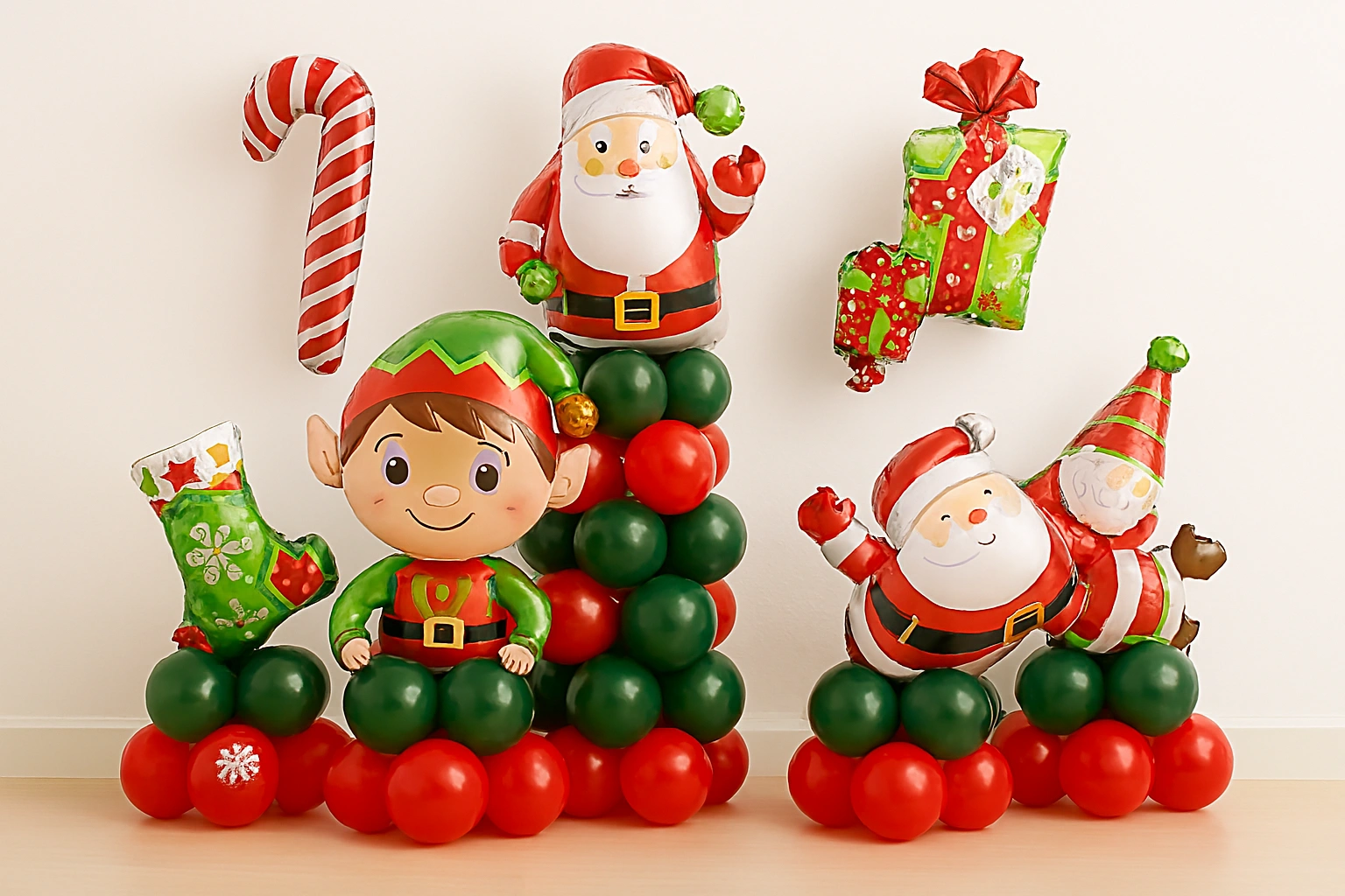 Festive Surprise: Santa's World Balloon Bouquet - Image 2