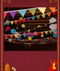 A Whimsical and Vibrant Lohri Ceiling Decor