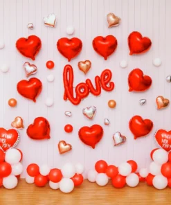 High-Contrast Red and Silver Valentine’s Proposal Decor