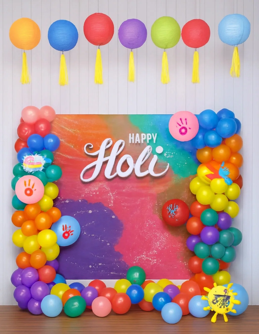 Colourful Holi backdrop for a festive celebration