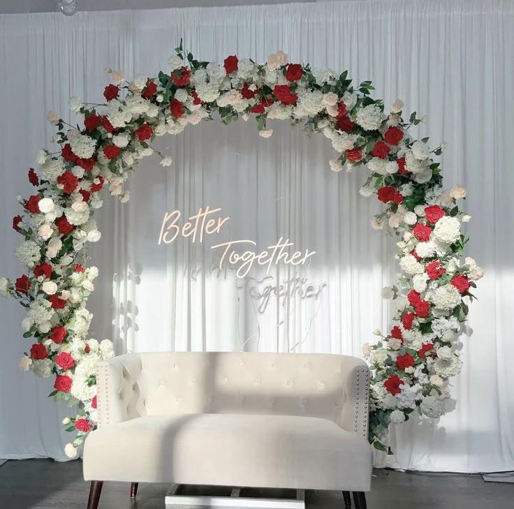 Elegant floral premium anniversary decoration backdrop