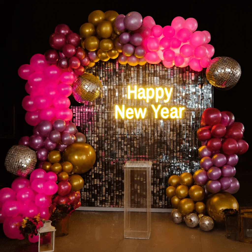 Silver sequin New Year party decoration by Lets Celebrate