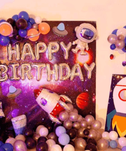 Glowing Galaxy Space Adventure Birthday Decoration