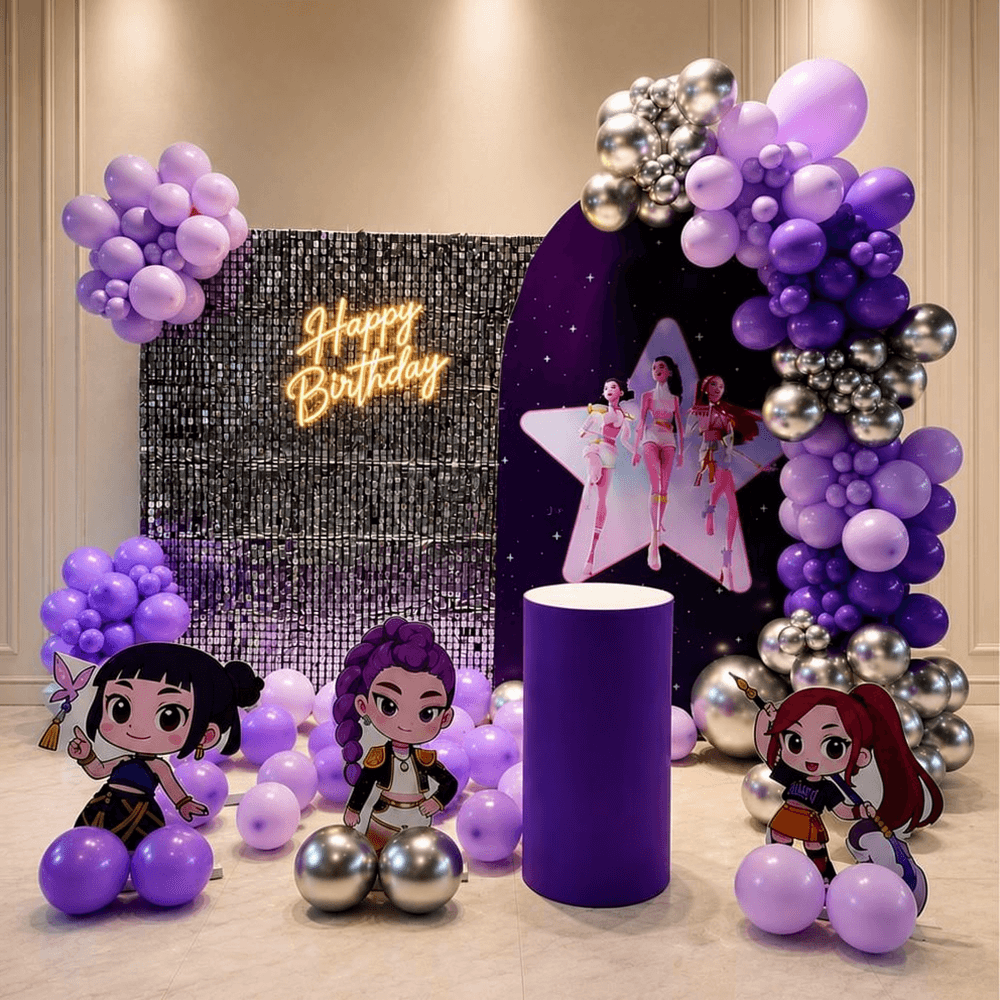 K-Pop Sequin Stage Birthday Decoration