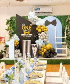 Little Man Black & Gold First Birthday Decoration - Image 2