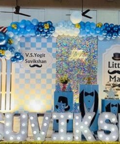 Little Man Blue & White Grand Birthday Decoration - Image 3