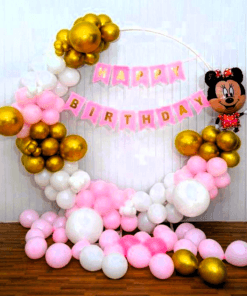 Minnie Pink & Gold Ring Birthday Decoration