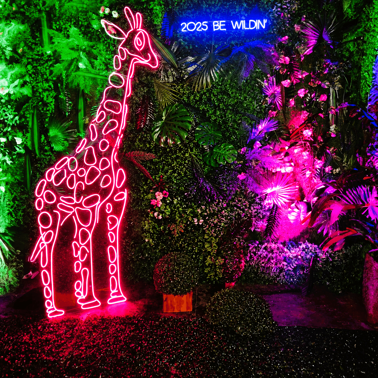 Neon Jungle Safari Birthday Decoration