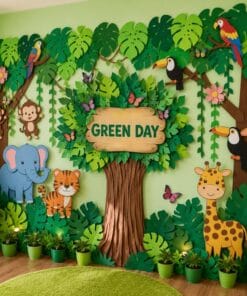 Neon Jungle Safari Birthday Decoration - Image 3