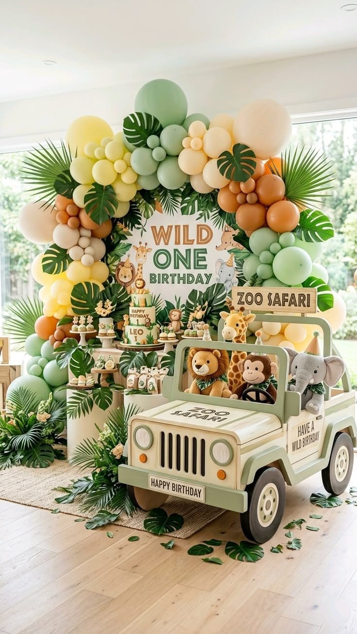 Safari Jeep Adventure Birthday Decoration - Image 3