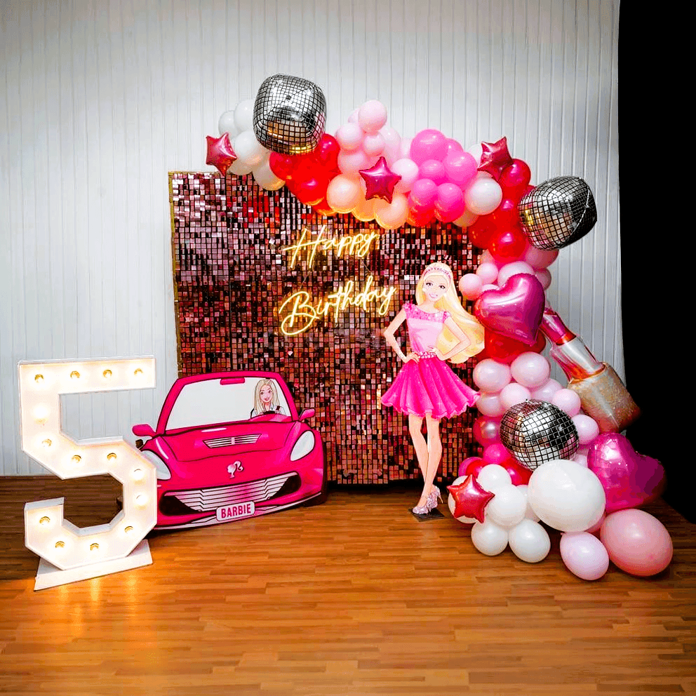 Shimmery Sequin Barbie Glam Birthday Decoration