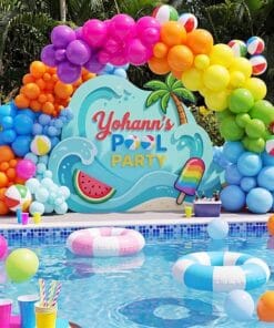 Tropical Pool Party Splash Birthday Decoration - Image 2