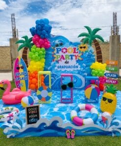 Tropical Pool Party Splash Birthday Decoration - Image 4