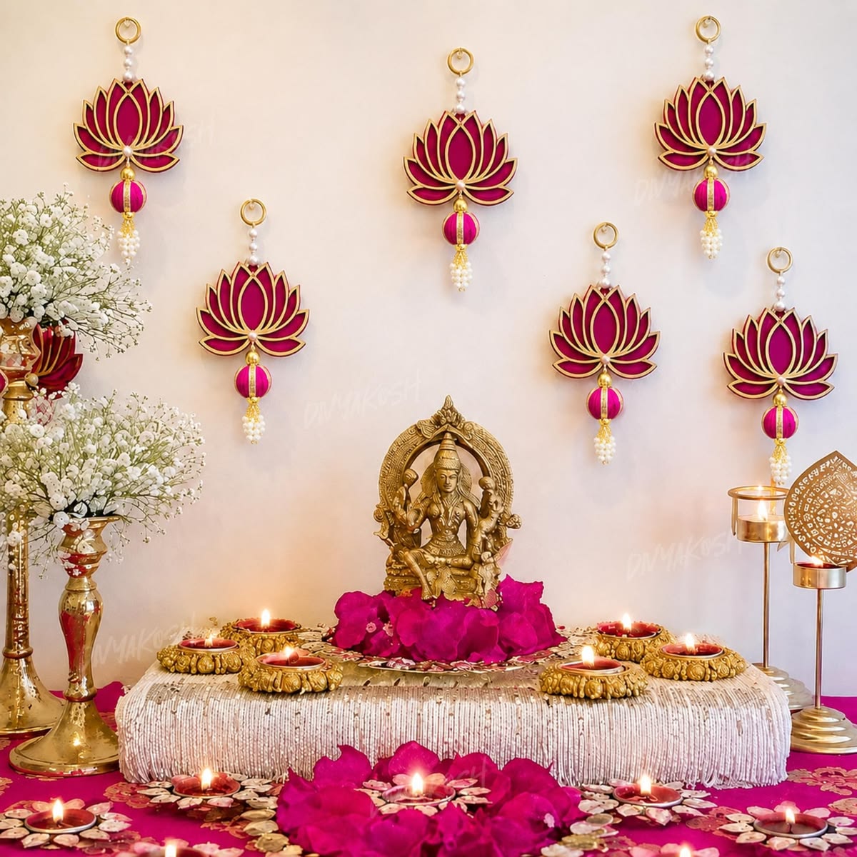 Auspicious Yellow & Gold DIY Puja Altar - Image 3