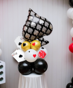 Black & Gold Spade Card Party Balloon Bouquet