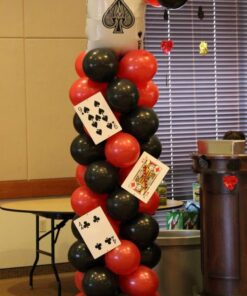 Black & Gold Spade Card Party Balloon Bouquet - Image 2