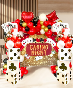 Casino Night Champagne & Gold Backdrop