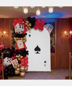 Casino Royale Red & Gold Party Backdrop - Image 3
