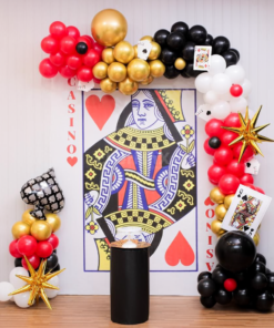 Casino Royale Red & Gold Party Backdrop