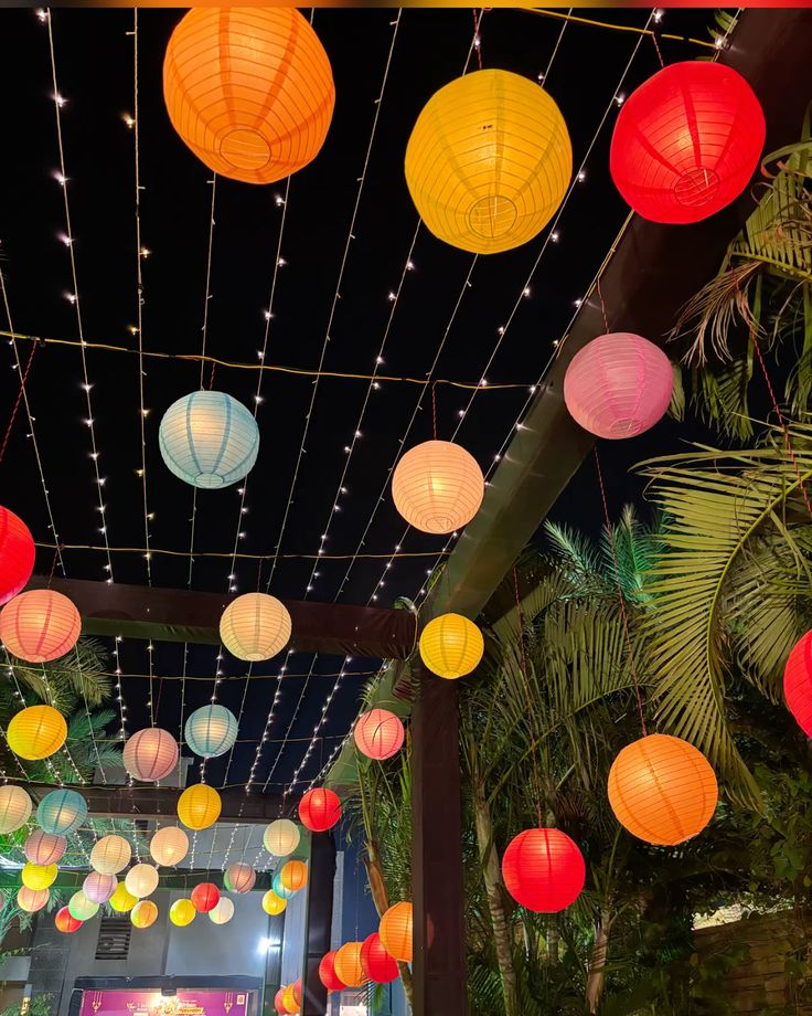 Colourful Lantern & Fairy Light Canopy - Image 3