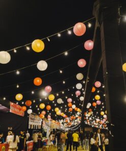 Colourful Lantern & Fairy Light Canopy - Image 4