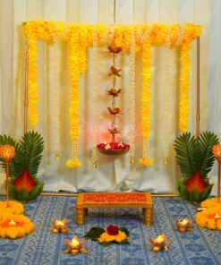 Compact Marigold & Rajni Puja Backdrop - Image 4