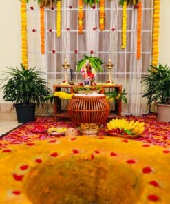 Compact Marigold & Rajni Puja Backdrop - Image 2