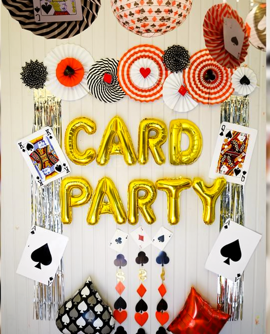 Diwali Card Party Lantern & Rosette Decor