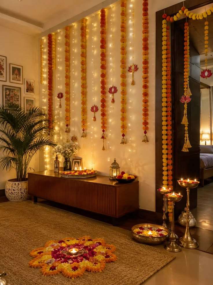 Diwali Lantern & Garland Ceiling Decor - Image 4