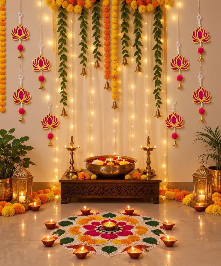 Diwali Lantern & Garland Ceiling Decor - Image 2