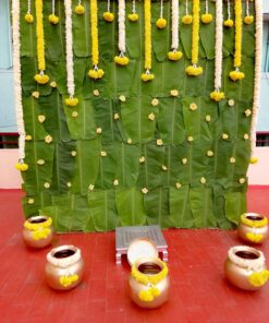 Foliage & Marigold Festive Puja Backdrop - Image 2