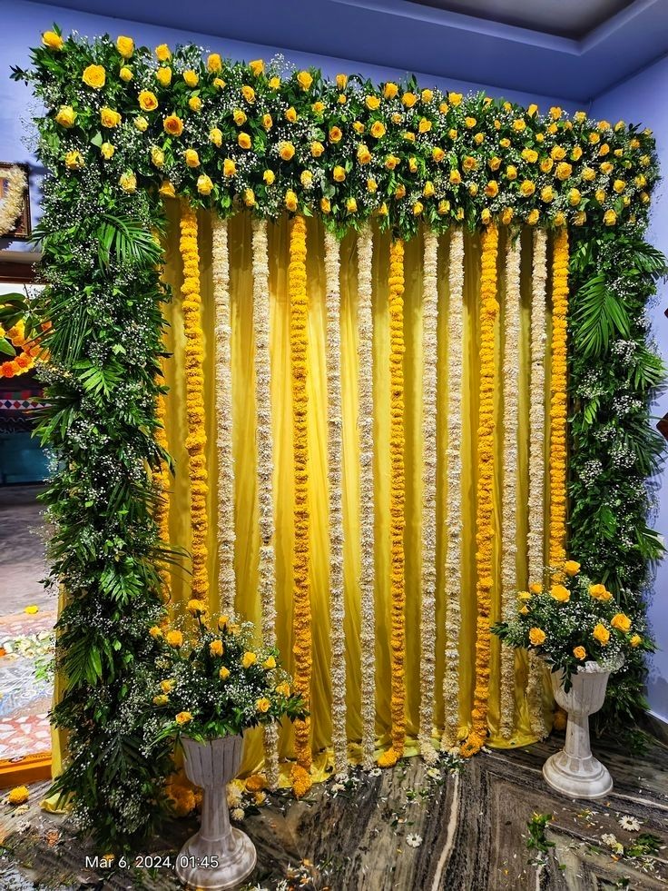 Fresh Lotus & Sunflower Puja Backdrop - Image 3
