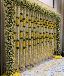 Fresh Lotus & Sunflower Puja Backdrop - Image 2