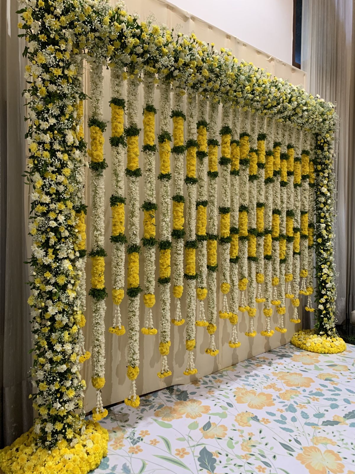 Fresh Lotus & Sunflower Puja Backdrop - Image 2