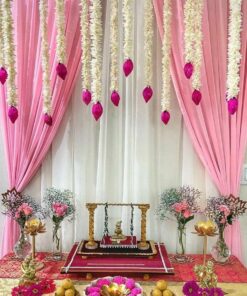 Fresh Tuberose & Lotus Puja Backdrop - Image 2