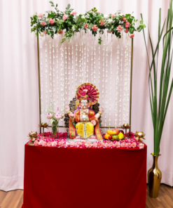 Fresh Tuberose & Lotus Puja Backdrop