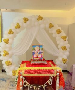 Golden Diya Ganpati Balloon Backdrop - Image 2
