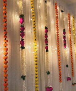 Golden Glow Diwali Garland Backdrop - Image 3