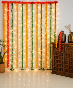 Golden Glow Diwali Garland Backdrop - Image 2