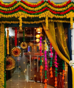 Golden Rosette & Tassel Festive Entrance Decor