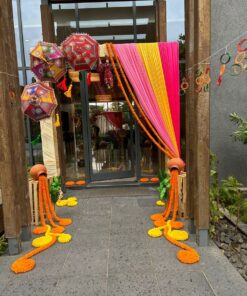 Golden Rosette & Tassel Festive Entrance Decor - Image 3