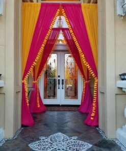 Golden Rosette & Tassel Festive Entrance Decor - Image 2