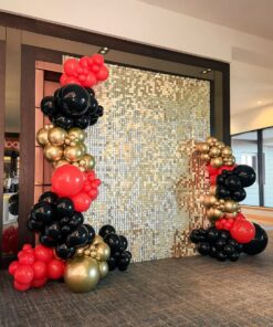 Golden Sequin & Neon Casino Party Backdrop - Image 3