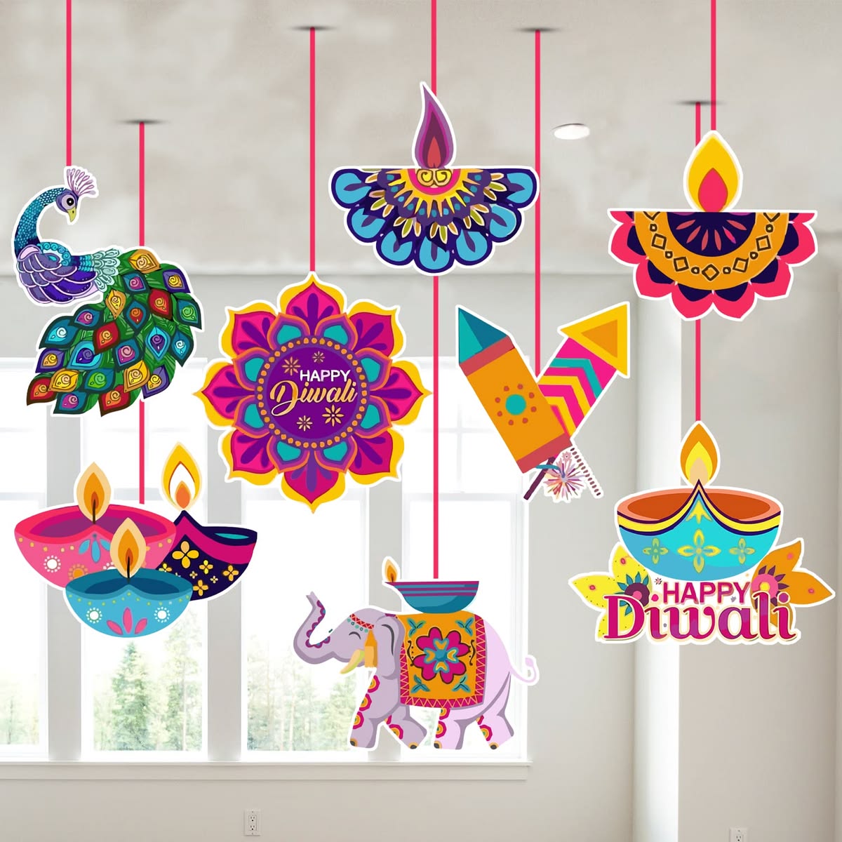 Kalash & Lantern Hanging Festive Puja Decor - Image 3