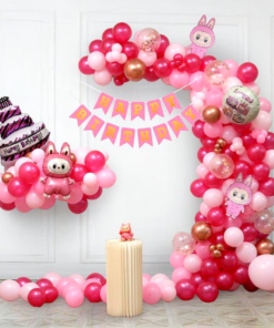 Labubu Pink & Rose Gold Birthday Decor